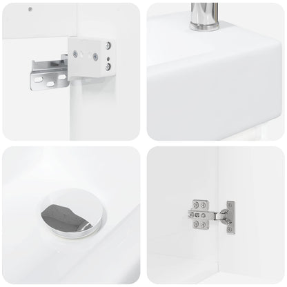 Bathroom Vanity Unit with Tap High Gloss White