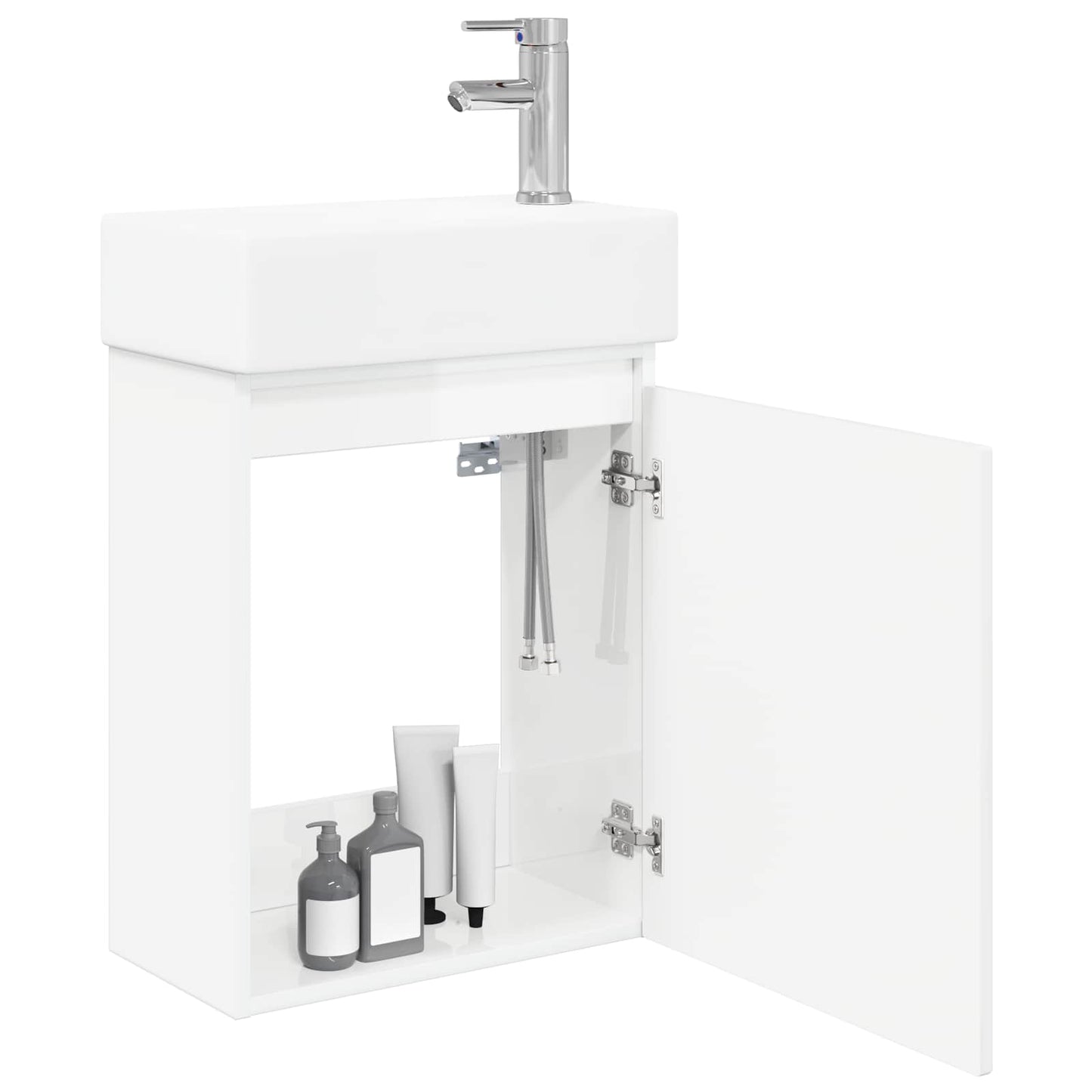 Bathroom Vanity Unit with Tap High Gloss White