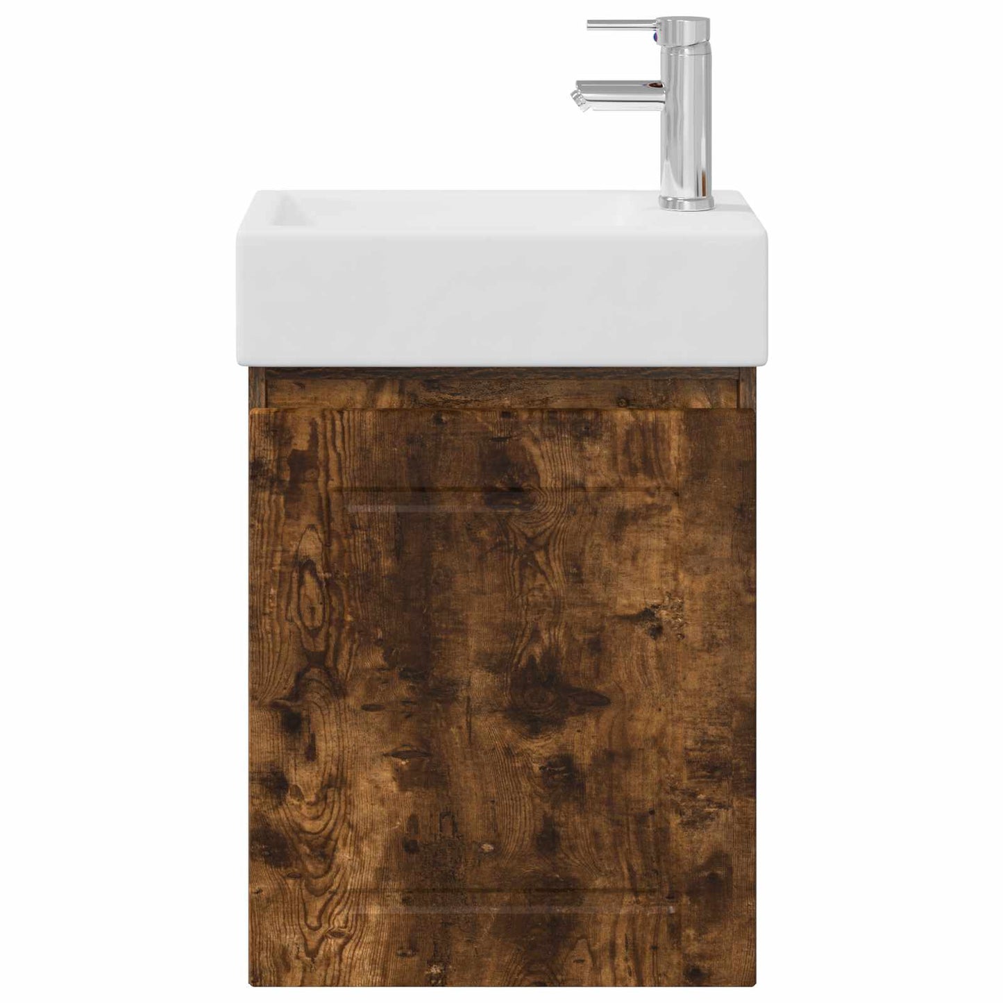 Bathroom Vanity Unit with Tap Smoked Oak 45.5 x 22.5 x 84 cm