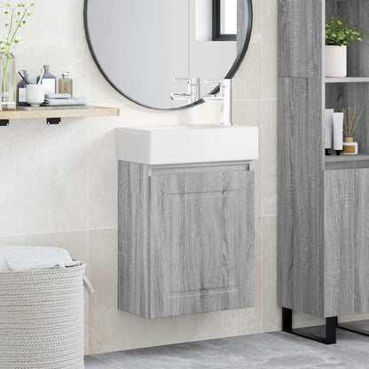Bathroom Vanity Unit with Tap Grey Sonoma 45.5 x 22.5 x 84 cm