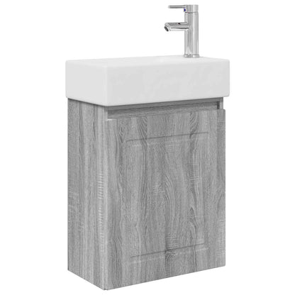 Bathroom Vanity Unit with Tap Grey Sonoma 45.5 x 22.5 x 84 cm