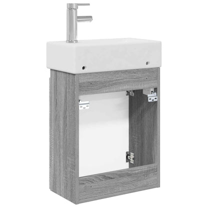 Bathroom Vanity Unit with Tap Grey Sonoma 45.5 x 22.5 x 84 cm