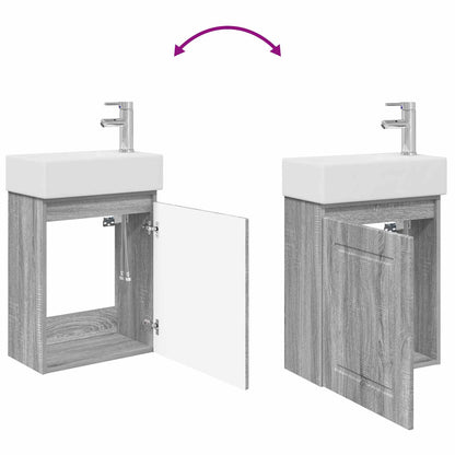 Bathroom Vanity Unit with Tap Grey Sonoma 45.5 x 22.5 x 84 cm