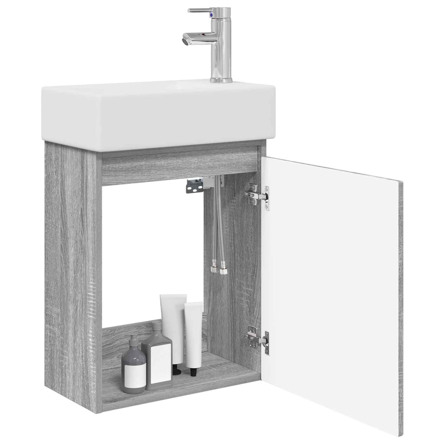 Bathroom Vanity Unit with Tap Grey Sonoma 45.5 x 22.5 x 84 cm