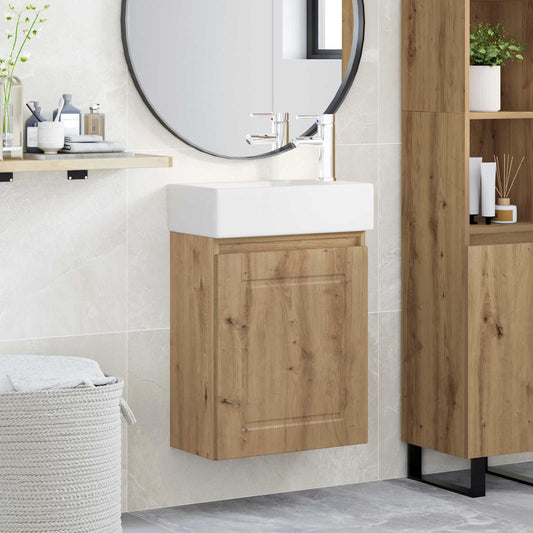 Bathroom Vanity Unit with Tap Artisan Oak 45.5 x 22.5 x 84 cm