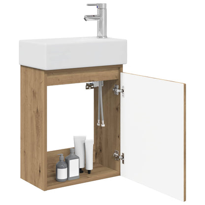 Bathroom Vanity Unit with Tap Artisan Oak 45.5 x 22.5 x 84 cm