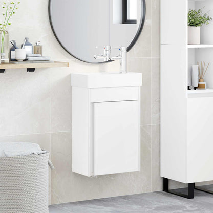 Bathroom Vanity Unit with Tap White 40.5 x 22.5 x 62 cm