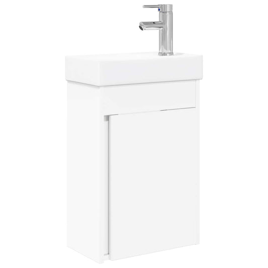 Bathroom Vanity Unit with Tap White 40.5 x 22.5 x 62 cm