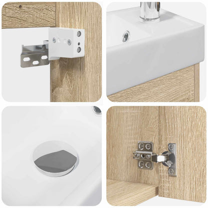 Bathroom Vanity Unit with Tap Sonoma Oak 40.5 x 22.5 x 62 cm
