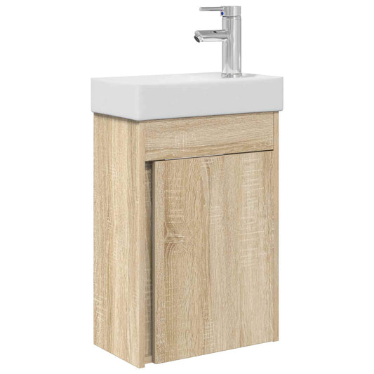 Bathroom Vanity Unit with Tap Sonoma Oak 40.5 x 22.5 x 62 cm