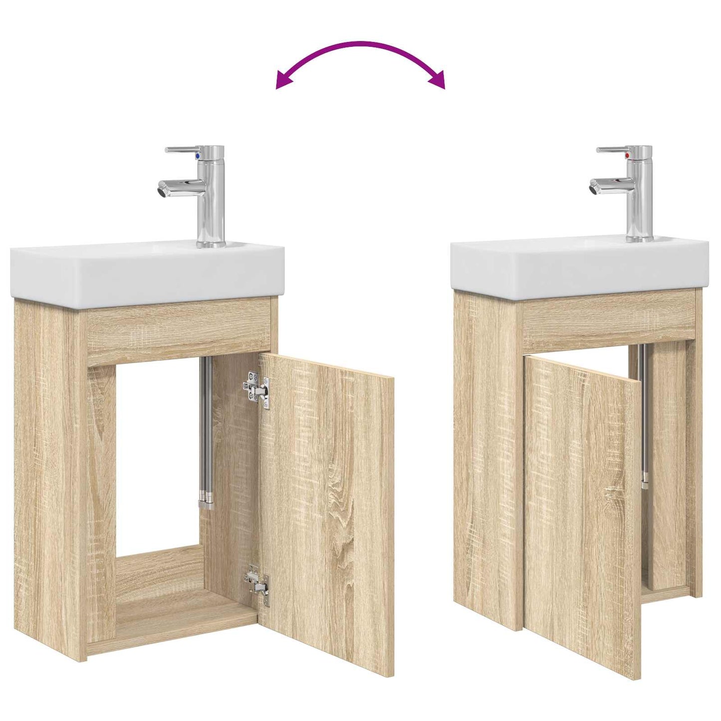 Bathroom Vanity Unit with Tap Sonoma Oak 40.5 x 22.5 x 62 cm