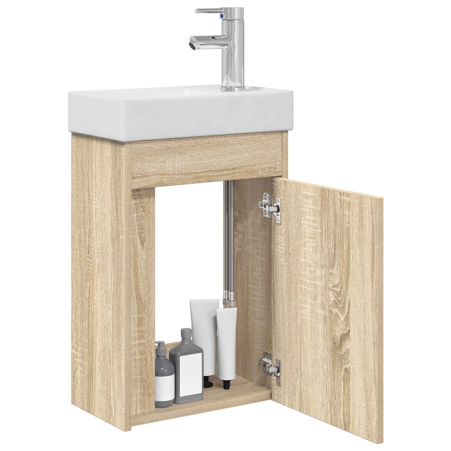 Bathroom Vanity Unit with Tap Sonoma Oak 40.5 x 22.5 x 62 cm