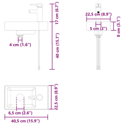 Bathroom Vanity Unit with Tap Sonoma Oak 40.5 x 22.5 x 62 cm