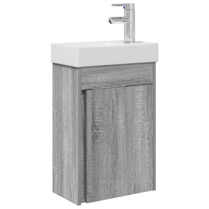 Bathroom Vanity Unit with Tap Grey Sonoma 40.5 x 22.5 x 62 cm