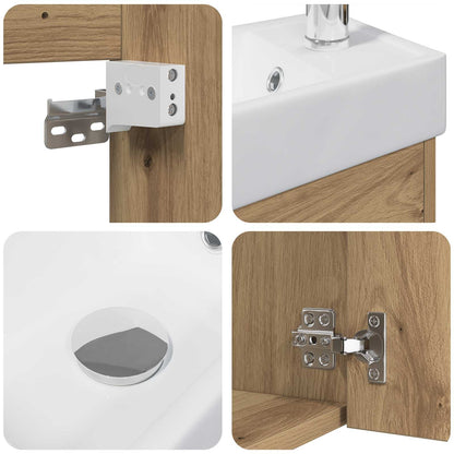 Bathroom Vanity Unit with Tap Artisan Oak 40.5 x 22.5 x 62 cm