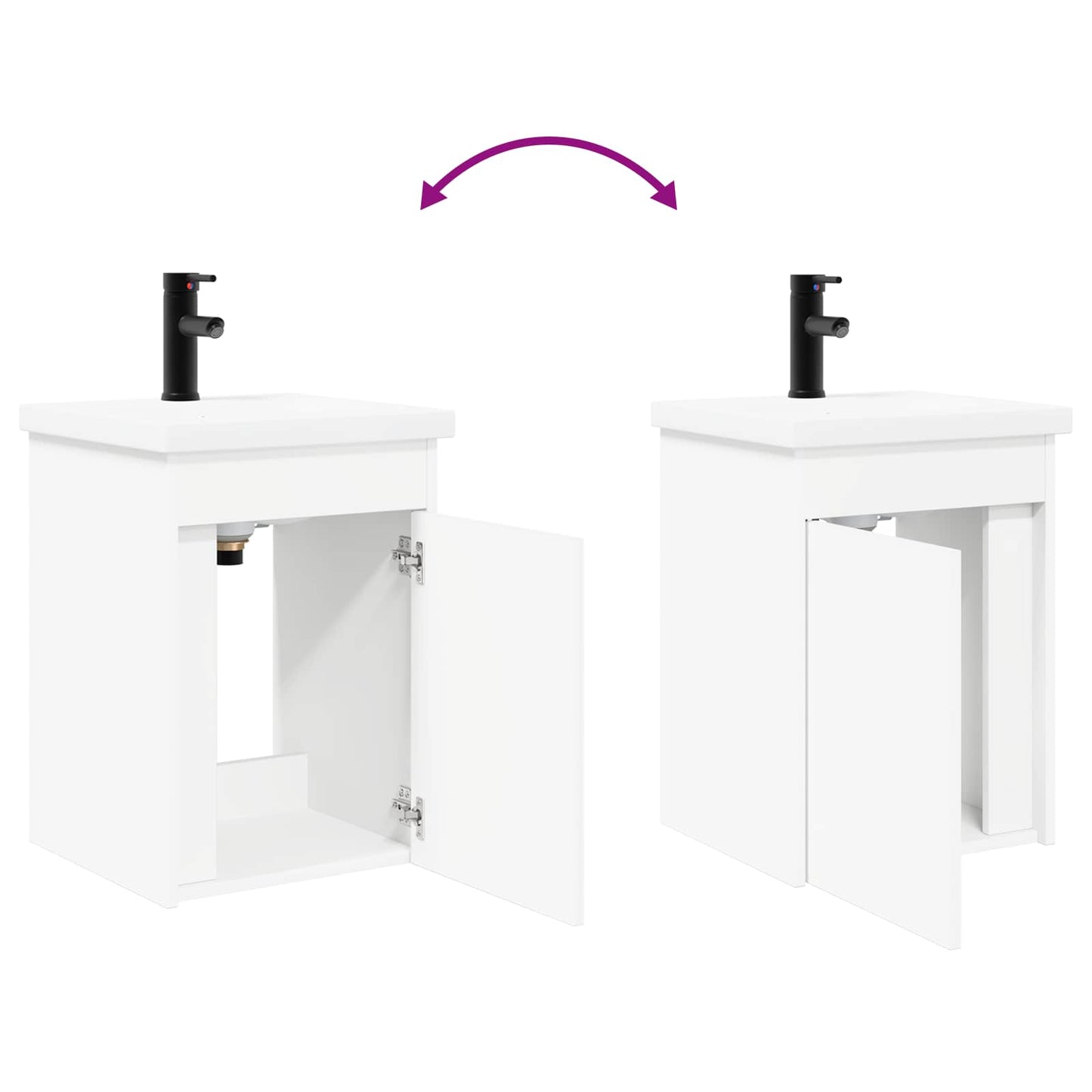Bathroom Vanity Unit with Tap White 42 x 40 x 74.5 cm