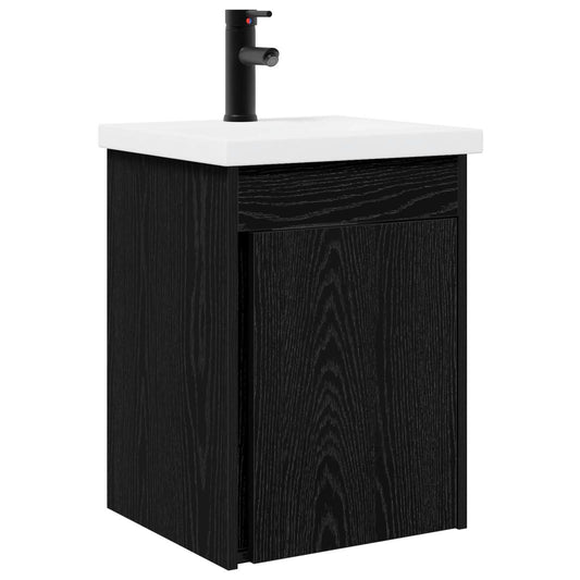 Bathroom Vanity Unit with Tap Black Oak 42 x 40 x 74.5 cm
