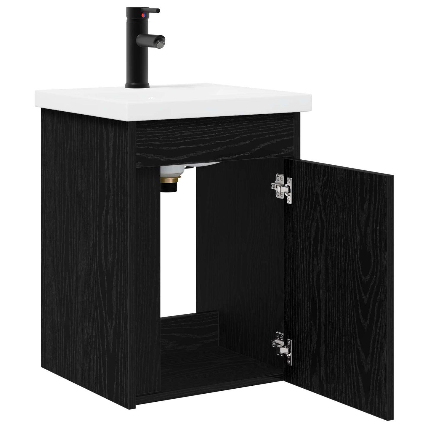 Bathroom Vanity Unit with Tap Black Oak 42 x 40 x 74.5 cm