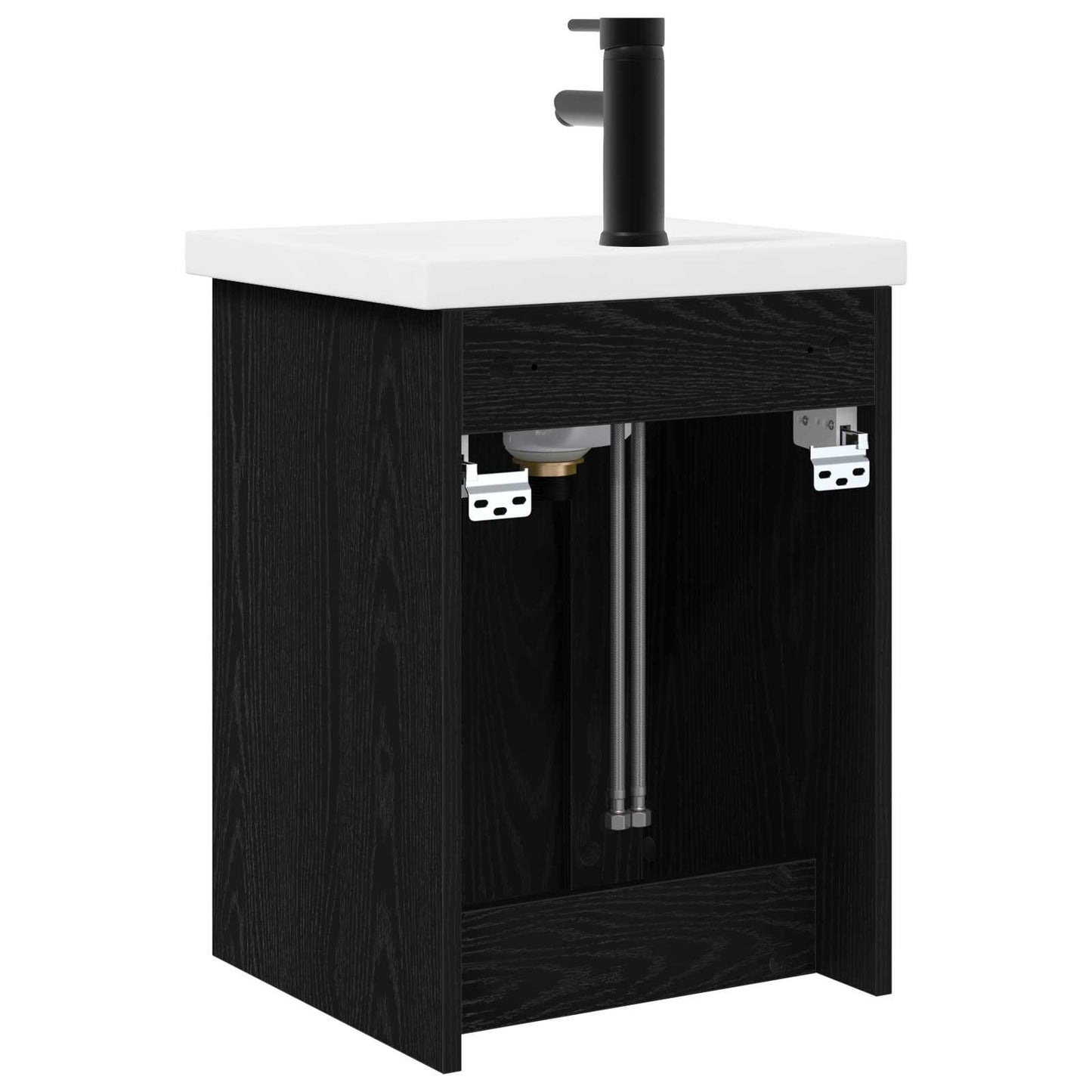 Bathroom Vanity Unit with Tap Black Oak 42 x 40 x 74.5 cm
