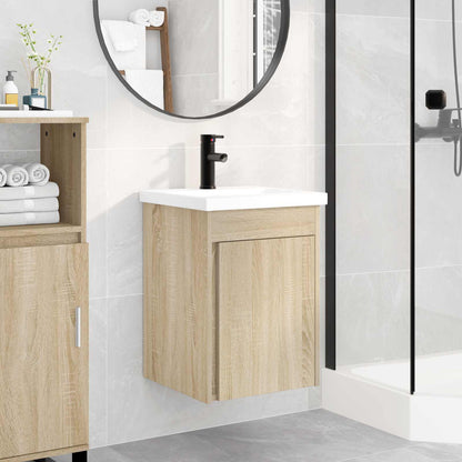 Bathroom Vanity Unit with Tap Sonoma Oak 42 x 40 x 74.5 cm
