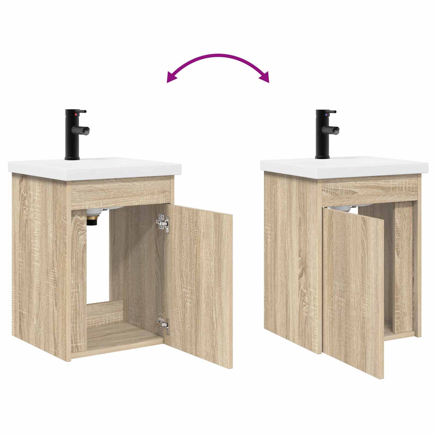 Bathroom Vanity Unit with Tap Sonoma Oak 42 x 40 x 74.5 cm