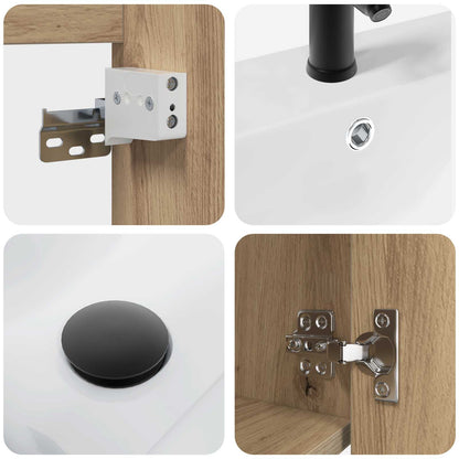 Bathroom Vanity Unit with Tap Artisan Oak 42 x 40 x 74.5 cm