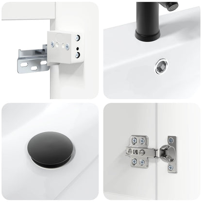 Bathroom Vanity Unit with Tap White 61 x 40 x 74.5 cm