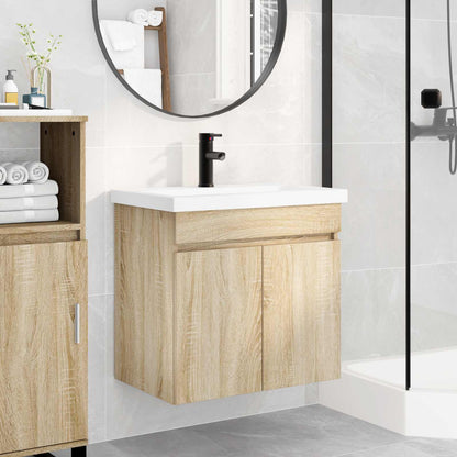 Bathroom Vanity Unit with Tap Sonoma Oak 61 x 40 x 74.5 cm