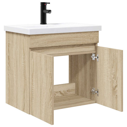 Bathroom Vanity Unit with Tap Sonoma Oak 61 x 40 x 74.5 cm
