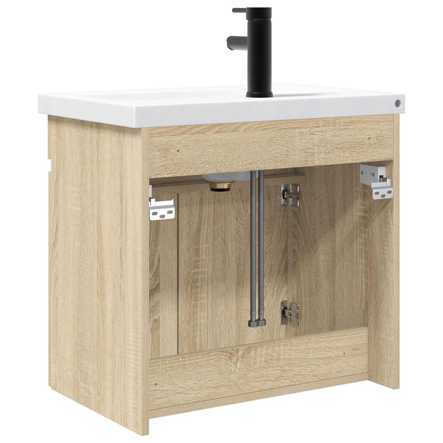 Bathroom Vanity Unit with Tap Sonoma Oak 61 x 40 x 74.5 cm