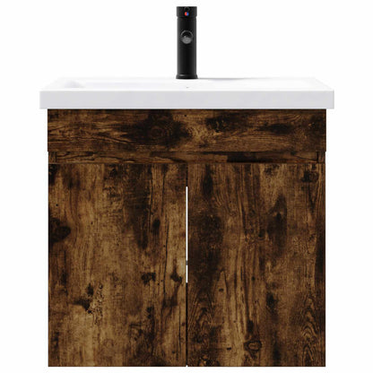 Bathroom Vanity Unit with Tap Smoked Oak 61 x 40 x 74.5 cm