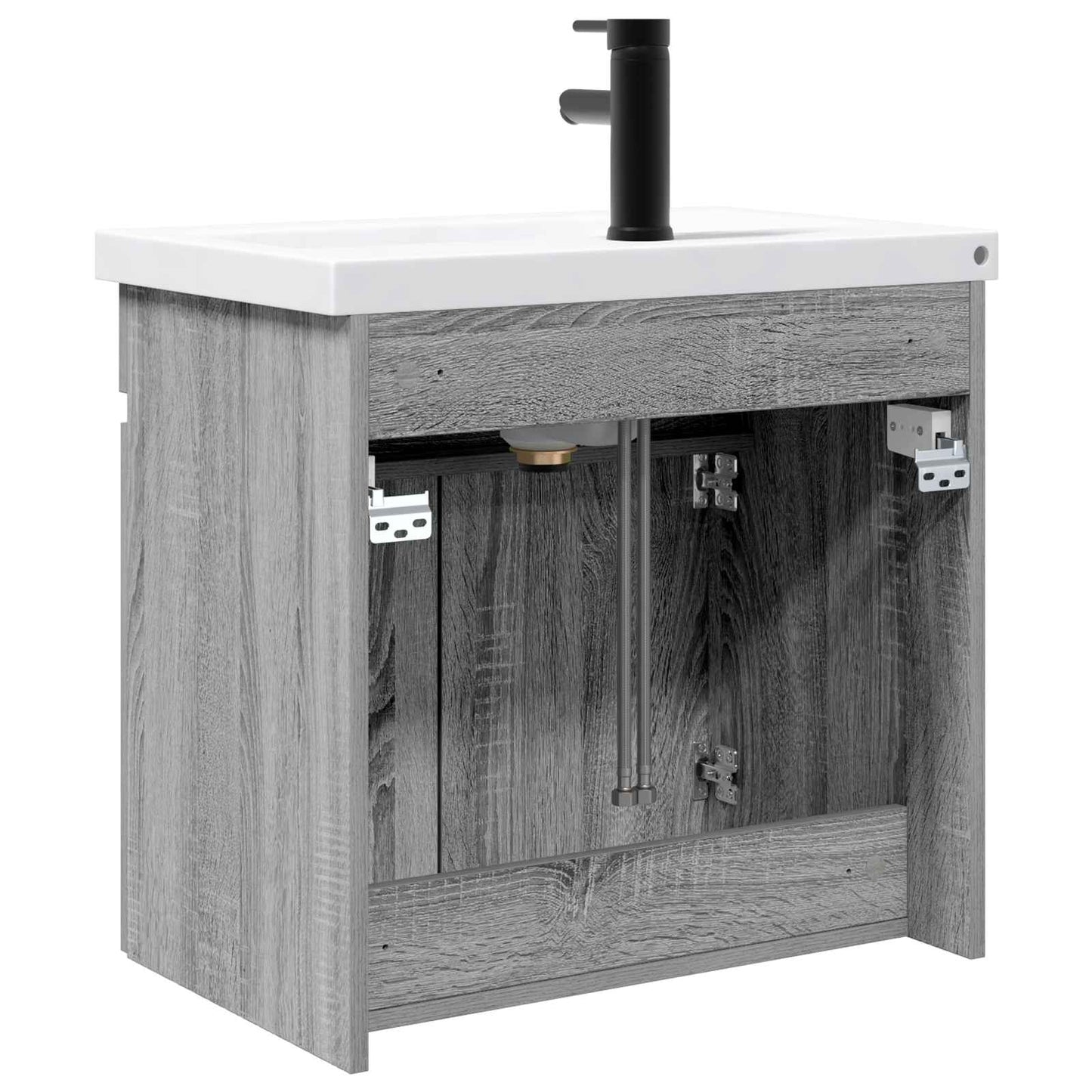 Bathroom Vanity Unit with Tap Grey Sonoma 61 x 40 x 74.5 cm