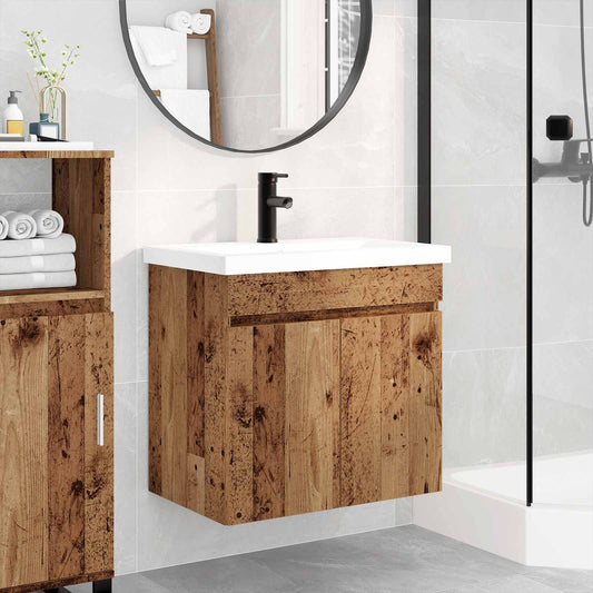 Bathroom Vanity Unit with Tap Old Wood 61 x 40 x 74.5 cm