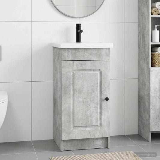 Bathroom Vanity with Sink Concrete Grey 42 x 40 x 84.5 cm