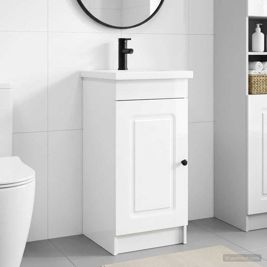 Bathroom Vanity with Sink High Gloss White 42 x 40 x 84.5 cm