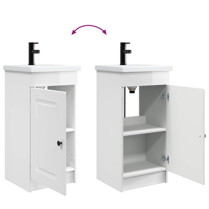 Bathroom Vanity with Sink High Gloss White 42 x 40 x 84.5 cm