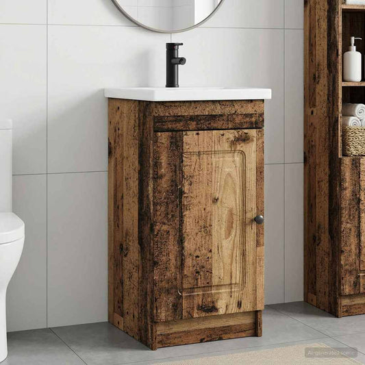 Bathroom Vanity with Sink Old Wood 42 x 40 x 84.5 cm