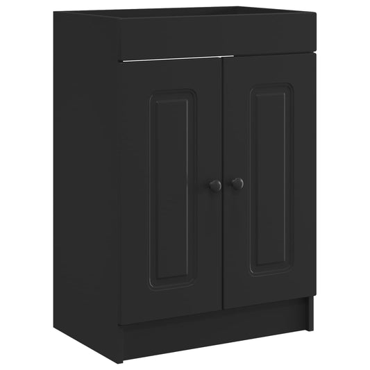 Bathroom under Sink Cabinet Black 56 x 37.5 x 81 cm