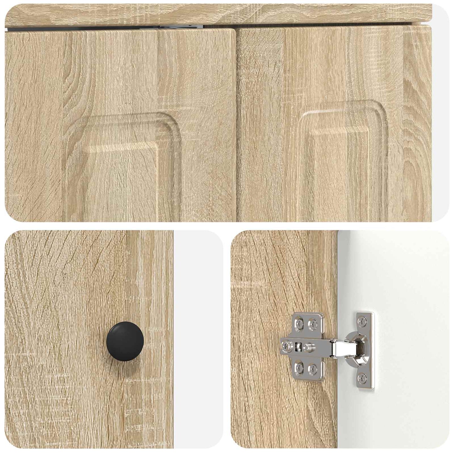 Bathroom under Sink Cabinet Sonoma Oak 56 x 37.5 x 81 cm