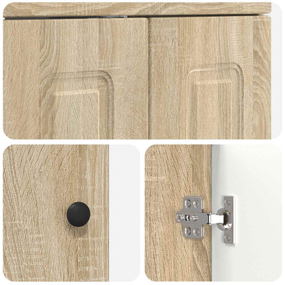Bathroom under Sink Cabinet Sonoma Oak 56 x 37.5 x 81 cm