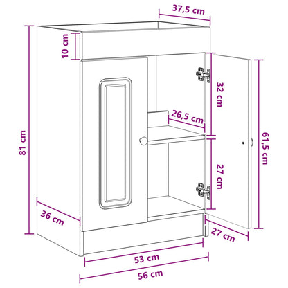 Bathroom under Sink Cabinet Sonoma Oak 56 x 37.5 x 81 cm