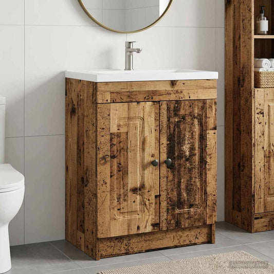 Bathroom under Sink Cabinet Old Wood 56 x 37.5 x 81 cm