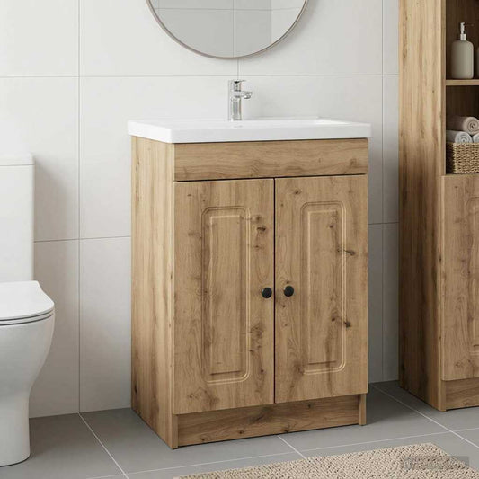 Bathroom under Sink Cabinet Artisan Oak 56 x 37.5 x 81 cm