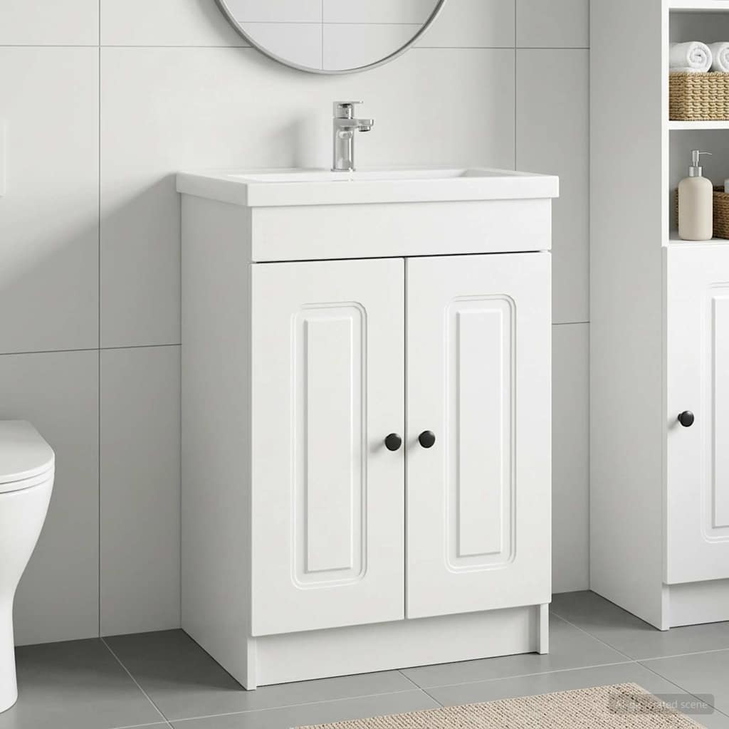 Bathroom under Sink Cabinet White 78.5 x 37.5 x 81 cm