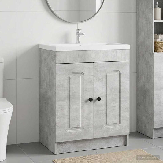 Bathroom under Sink Cabinet Concrete Grey 78.5 x 37.5 x 81 cm