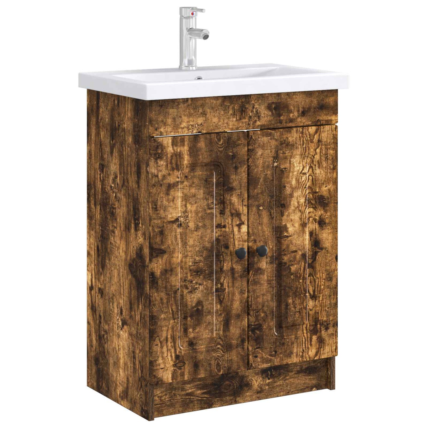 Bathroom under Sink Cabinet Smoked Oak 78.5 x 37.5 x 81 cm