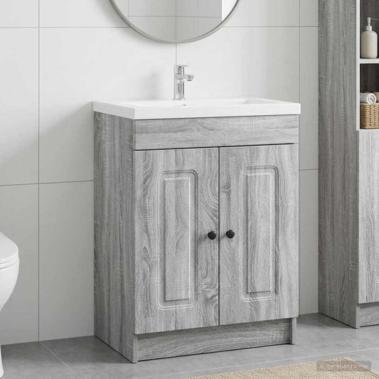 Bathroom under Sink Cabinet Grey Sonoma 78.5 x 37.5 x 81 cm