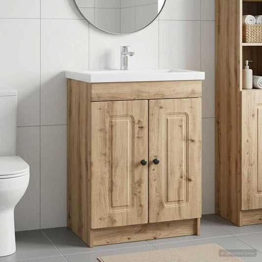 Bathroom under Sink Cabinet Artisan Oak 78.5 x 37.5 x 81 cm