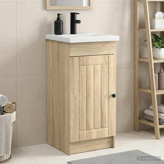 Bathroom Vanity with Sink Sonoma Oak 42 x 40 x 84.5 cm