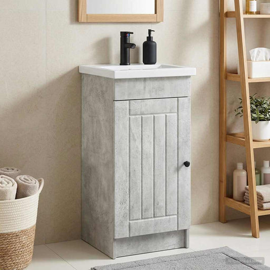 Bathroom Vanity with Sink Concrete Grey 42 x 40 x 84.5 cm